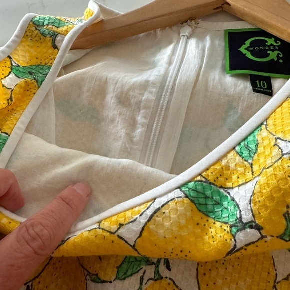 C. Wonder Preppy Tik Tok Lemon Shift Dress / size 10 - Picture 12 of 14